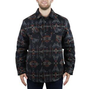 NEW Jachs New York Men's L Wool Blend Shirt Jacket Aztec Fleece Lined